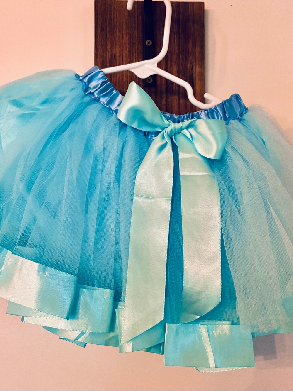 Disney Aqua Blue Tulle Tutu Skirt with Satin Bow